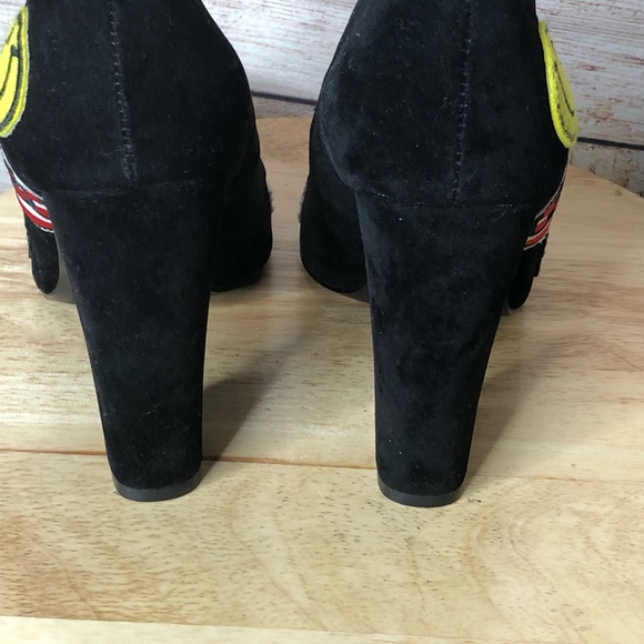 Show Republic LA Fun Faux Suede Patchwork Chunky Heel - Picture 5 of 8